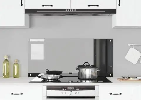 Contrablat bucătărie gri închis 110x50x0.6 cm sticlă securizată - 3/5