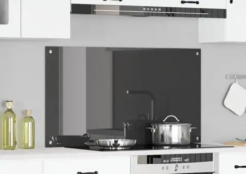 Contrablat bucătărie gri închis 110x60x0.6 cm sticlă securizată - 1/5