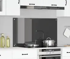 vidaXL Contrablat bucătărie gri închis 110x60x0.6 cm sticlă securizată