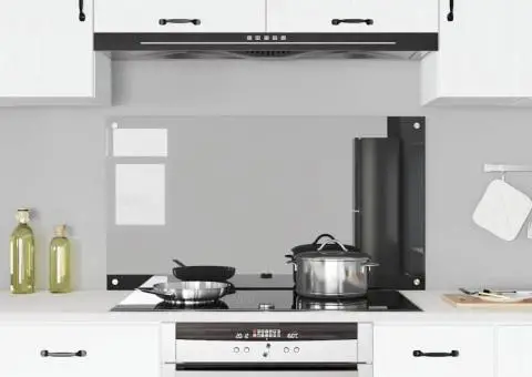 Contrablat bucătărie gri închis 110x60x0.6 cm sticlă securizată - 3/5