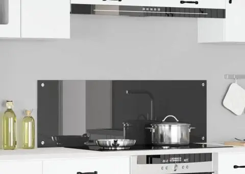 Contrablat bucătărie gri închis 120x40x0.6 cm sticlă securizată - 1/5