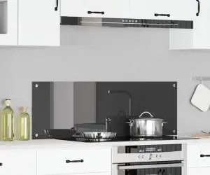 vidaXL Contrablat bucătărie gri închis 120x40x0.6 cm sticlă securizată