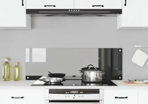 Contrablat bucătărie gri închis 120x40x0.6 cm sticlă securizată - 3/5