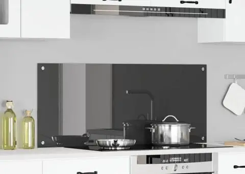 Contrablat bucătărie gri închis 120x50x0.6 cm sticlă securizată - 1/5