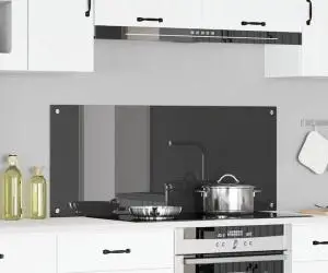 vidaXL Contrablat bucătărie gri închis 120x50x0.6 cm sticlă securizată