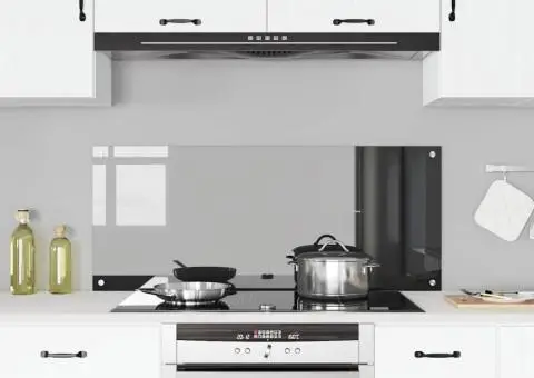 Contrablat bucătărie gri închis 120x50x0.6 cm sticlă securizată - 3/5