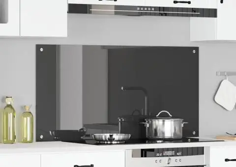 Contrablat bucătărie gri închis 120x60x0.6 cm sticlă securizată - 1/5