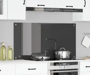 vidaXL Contrablat bucătărie gri închis 120x60x0.6 cm sticlă securizată