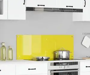 vidaXL Contrablat bucătărie galben 110x40x0.6 cm sticlă securizată