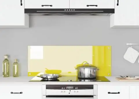 Contrablat bucătărie galben 110x40x0.6 cm sticlă securizată - 3/5