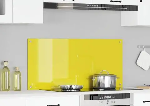 Contrablat bucătărie galben 110x50x0.6 cm sticlă securizată - 1/5