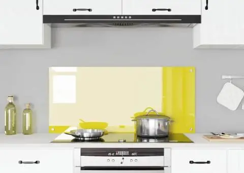 Contrablat bucătărie galben 110x50x0.6 cm sticlă securizată - 3/5