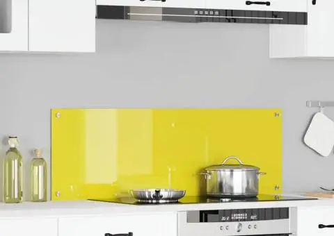 Contrablat bucătărie galben 120x40x0.6 cm sticlă securizată - 1/5