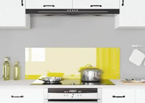 Contrablat bucătărie galben 120x40x0.6 cm sticlă securizată - 3/5