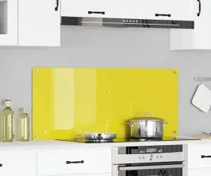 vidaXL Contrablat bucătărie galben 120x50x0.6 cm sticlă securizată