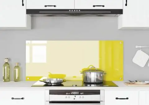 Contrablat bucătărie galben 120x50x0.6 cm sticlă securizată - 3/5