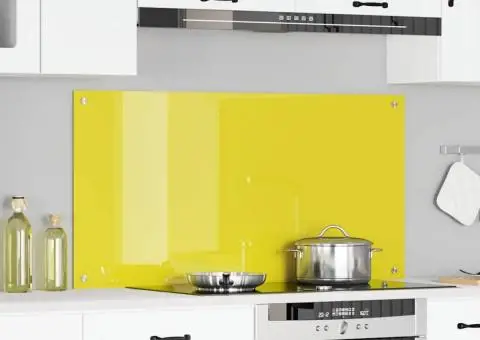 Contrablat bucătărie galben 120x60x0.6 cm sticlă securizată - 1/5