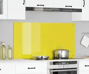 vidaXL Contrablat bucătărie galben 120x60x0.6 cm sticlă securizată
