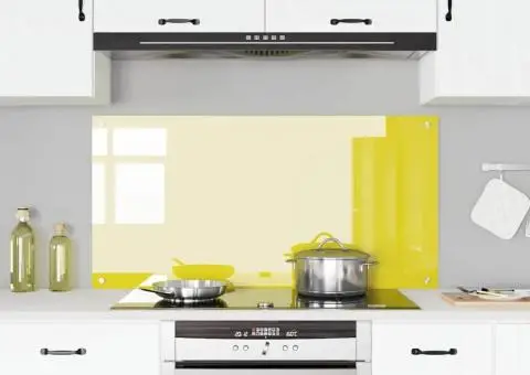 Contrablat bucătărie galben 120x60x0.6 cm sticlă securizată - 3/5