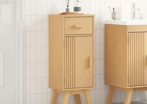 Dulap de baie, 35x30x90 cm, lemn masiv de pin - 1/5