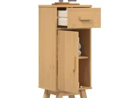 Dulap de baie, 35x30x90 cm, lemn masiv de pin - 3/5