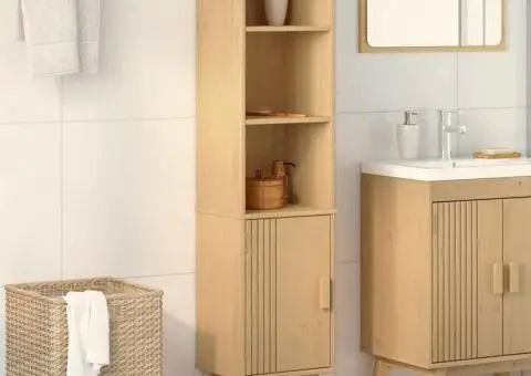 Dulap de baie, maro, 35x30x159 cm, lemn masiv de pin - 4/5