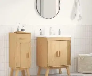 Dulap de bază pentru chiuvetă 114x43x73,5 cm Lemn masiv de pin