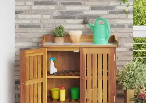 Dulap de grădină Maro 78 x 36.5 x 78cm Lemn masiv de acacia - 4/5