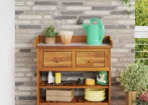 Dulap de grădină Maro 78 x 36.5 x 78cm Lemn masiv de acacia - 4/5