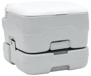 vidaXL Toaletă portabilă, gri & alb, plastic, 10 L