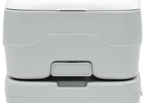 Toaletă portabilă, gri & alb, plastic, 10 L - 3/5