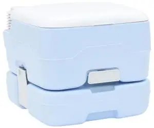 vidaXL Toaletă portabilă, albastru & alb, plastic, 10 L