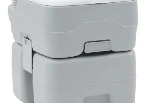 Toaletă portabilă, gri & alb, plastic, 20 L - 1/5