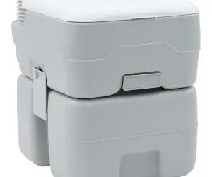 vidaXL Toaletă portabilă, gri & alb, plastic, 20 L