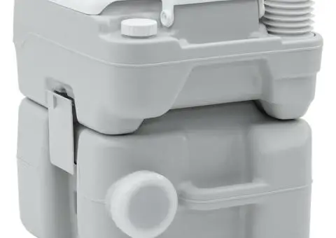 Toaletă portabilă, gri & alb, plastic, 20 L - 3/5