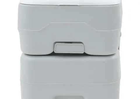 Toaletă portabilă, gri & alb, plastic, 20 L - 4/5