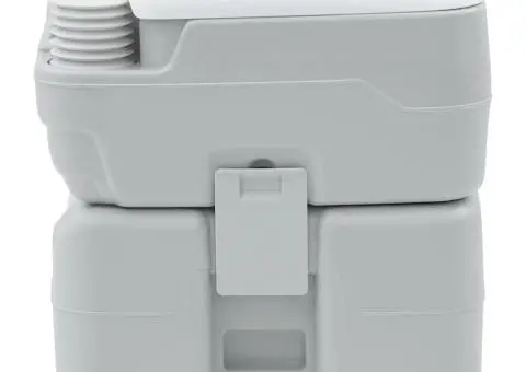 Toaletă portabilă, gri & alb, plastic, 20 L - 5/5