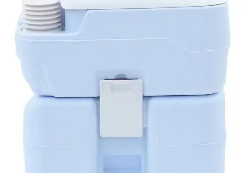 Toaletă portabilă, albastru deschis & alb, plastic, 20 L - 5/5