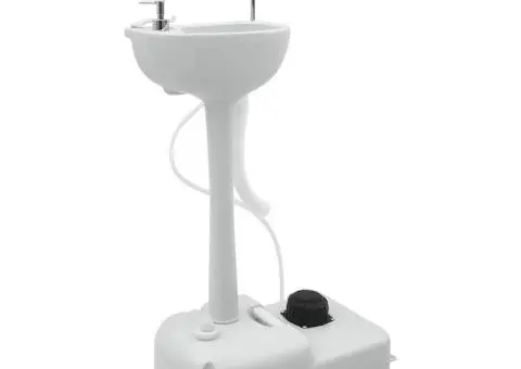 Masă de Camping corp gri+capac alb+gri stylish - 4/5