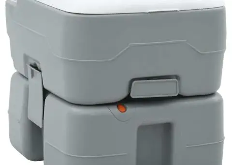 Toaletă de camping portabilă, gri, 10L apă curată&20L deșeuri - 1/5