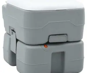 Toaletă de camping portabilă, gri, 10L apă curată&20L deșeuri