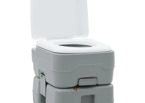 Toaletă de camping portabilă, gri, 10L apă curată&20L deșeuri - 2/5