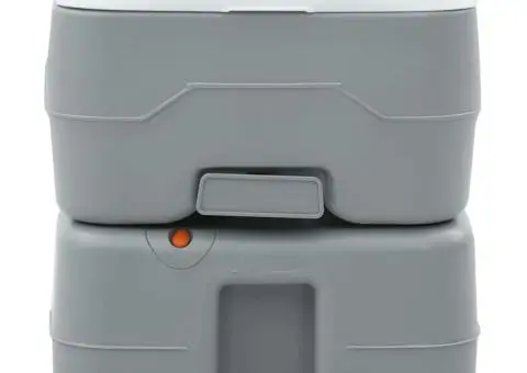 Toaletă de camping portabilă, gri, 10L apă curată&20L deșeuri - 3/5