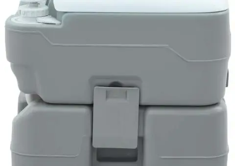 Toaletă de camping portabilă, gri, 10L apă curată&20L deșeuri - 4/5