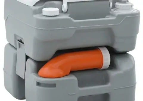 Toaletă de camping portabilă, gri, 10L apă curată&20L deșeuri - 5/5