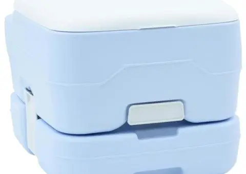 Toaletă camping portabilă, albastru, 10L apă curată&20L deșeuri - 1/5