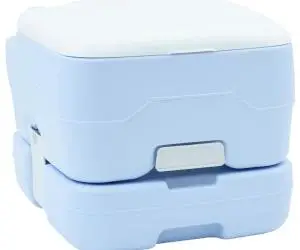 vidaXL Toaletă camping portabilă, albastru, 10L apă curată&20L deșeuri