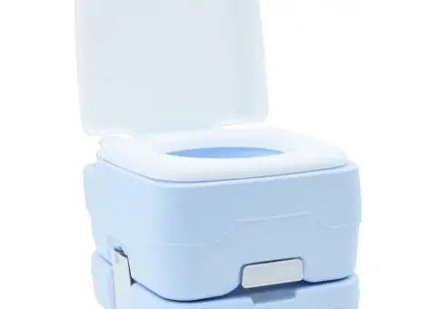 Toaletă camping portabilă, albastru, 10L apă curată&20L deșeuri - 2/5