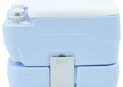 Toaletă camping portabilă, albastru, 10L apă curată&20L deșeuri - 4/5