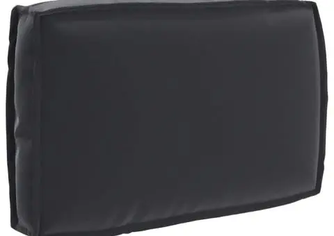 Pernă pentru palete de spate, neagră, 60 x 40 x 12 cm, din textil Oxford. - 1/5